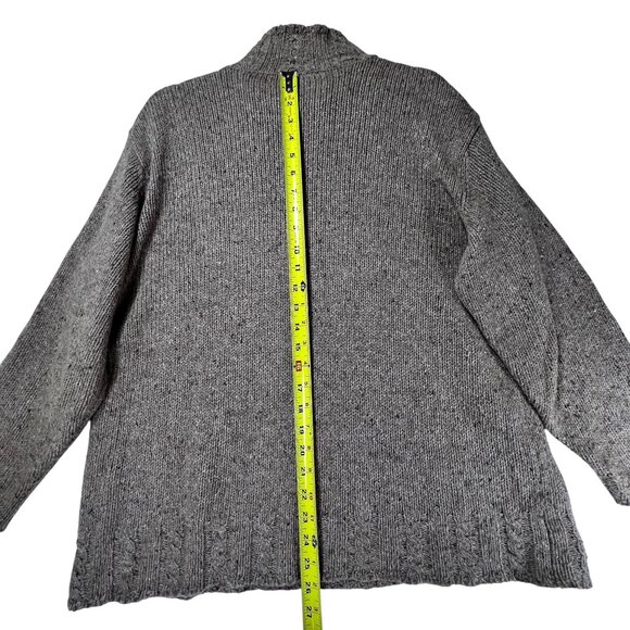 Talbots Knit Sweater Robin Bird Holly Branch Khaki Brown Collar Casual Comfy LG - Picture 12 of 12